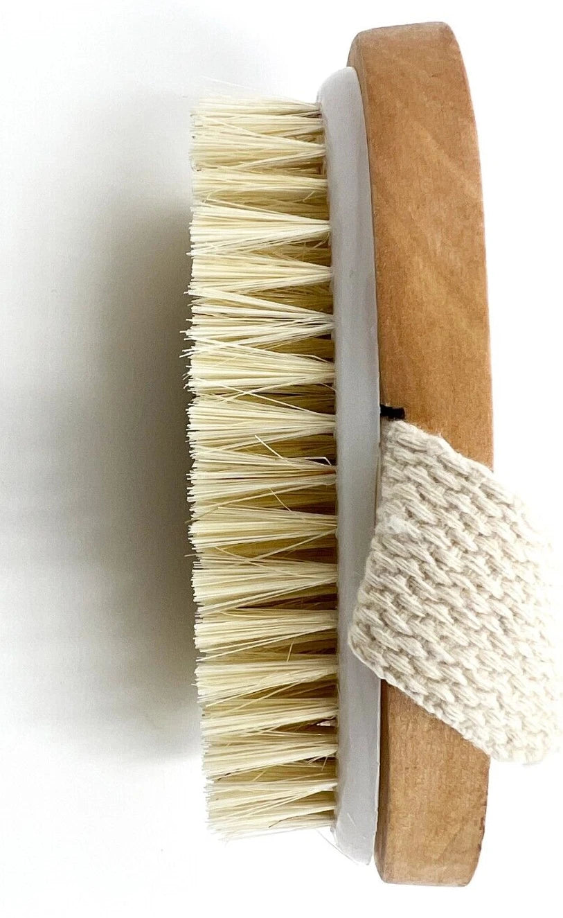 Body Brush Skin Exfoliating Bath Shower Scrubber Wooden Natural Boar Bristles