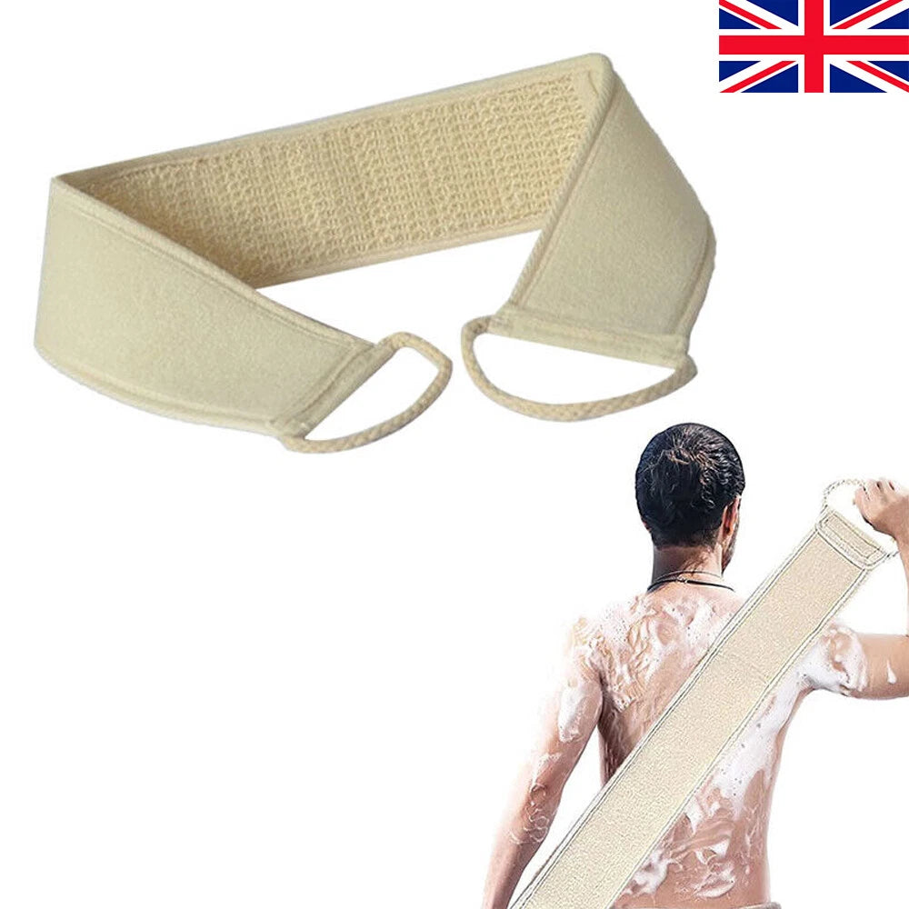 Double Sided Long Belt Back Scrubber Exfoliating Body Loofah Bath Shower Brush..