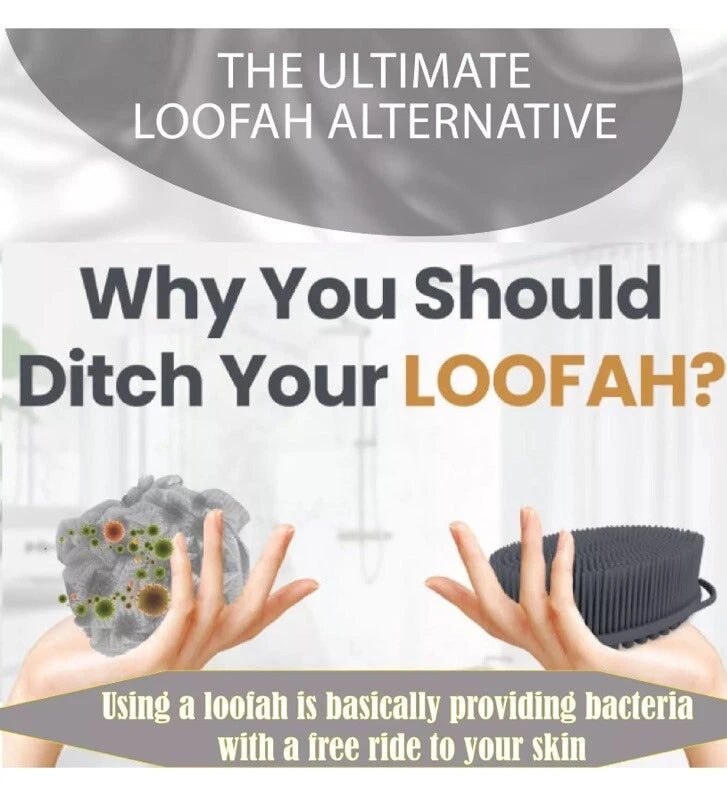 Exfoliating Silicone Body Scrubber, Light Gray. Avilana, NIB