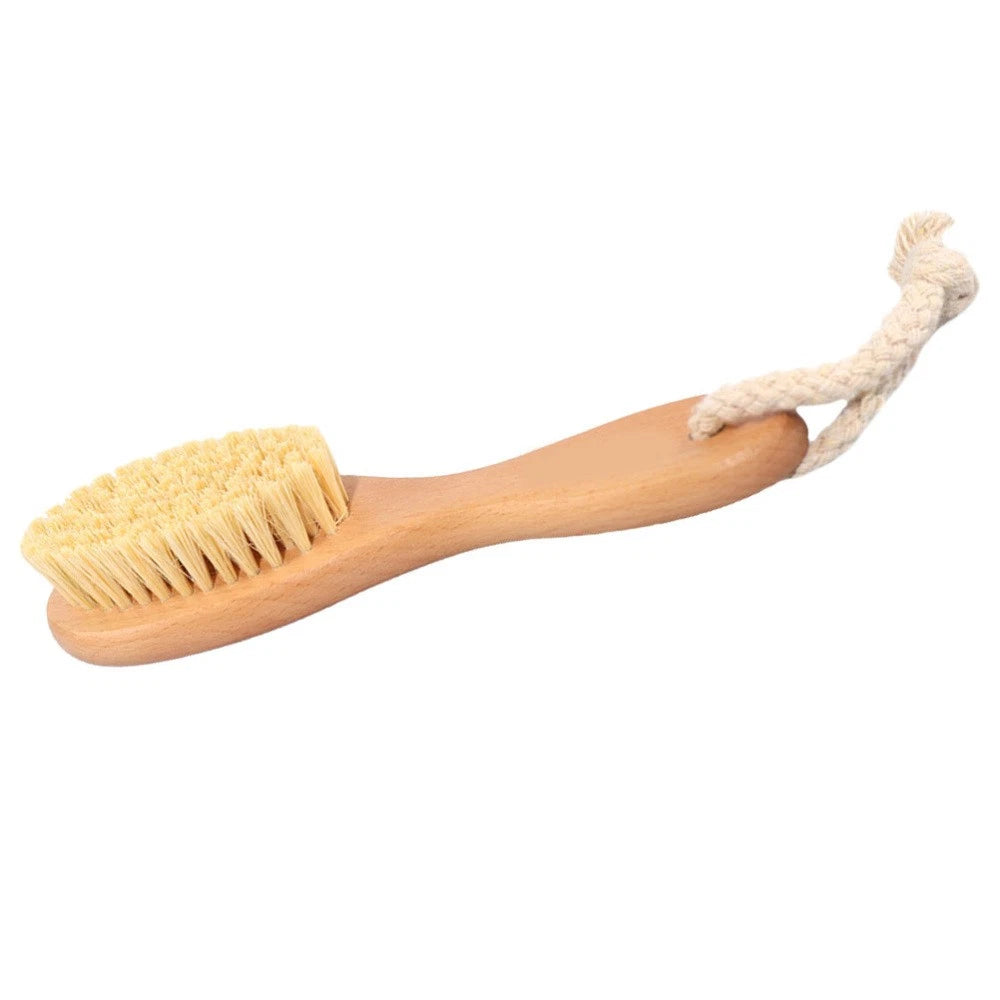 Bath Brush with Ergonomic Handle Beech Sisal Material for Body Massage