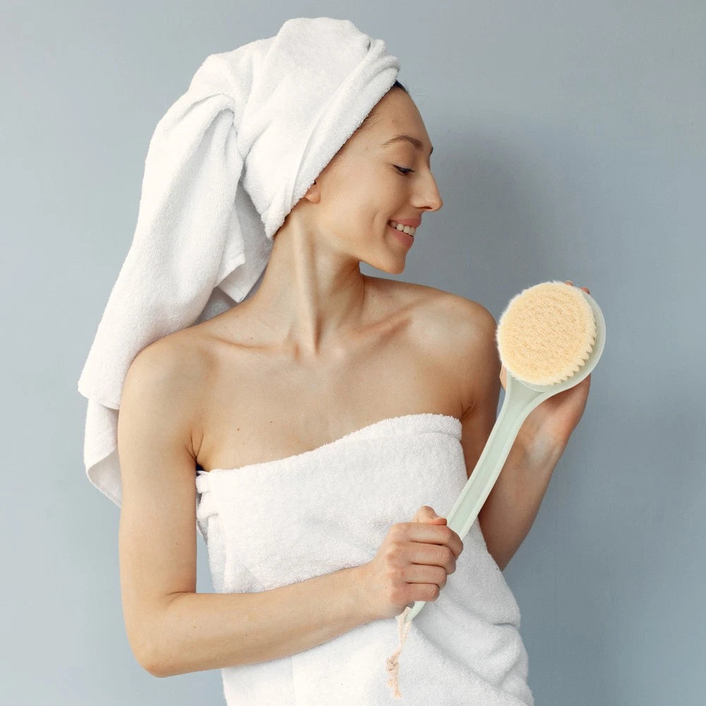 Back Exfoliating Brush Shower Back Brush Body Bath Brush Portable Back Scrubber