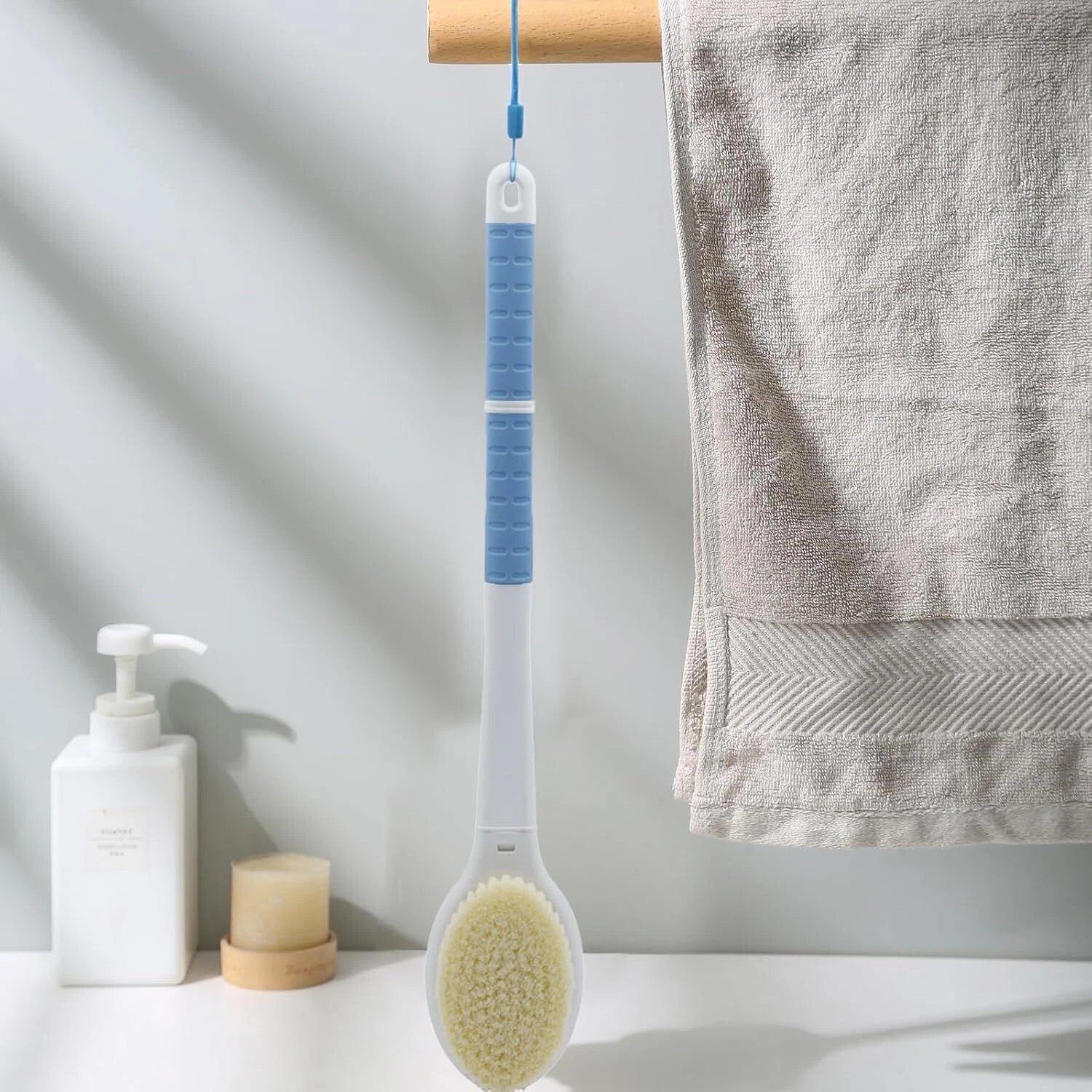 20.5 Back Bath Brush Long Handle for Shower for Elderlymen and Womenback Scrubb