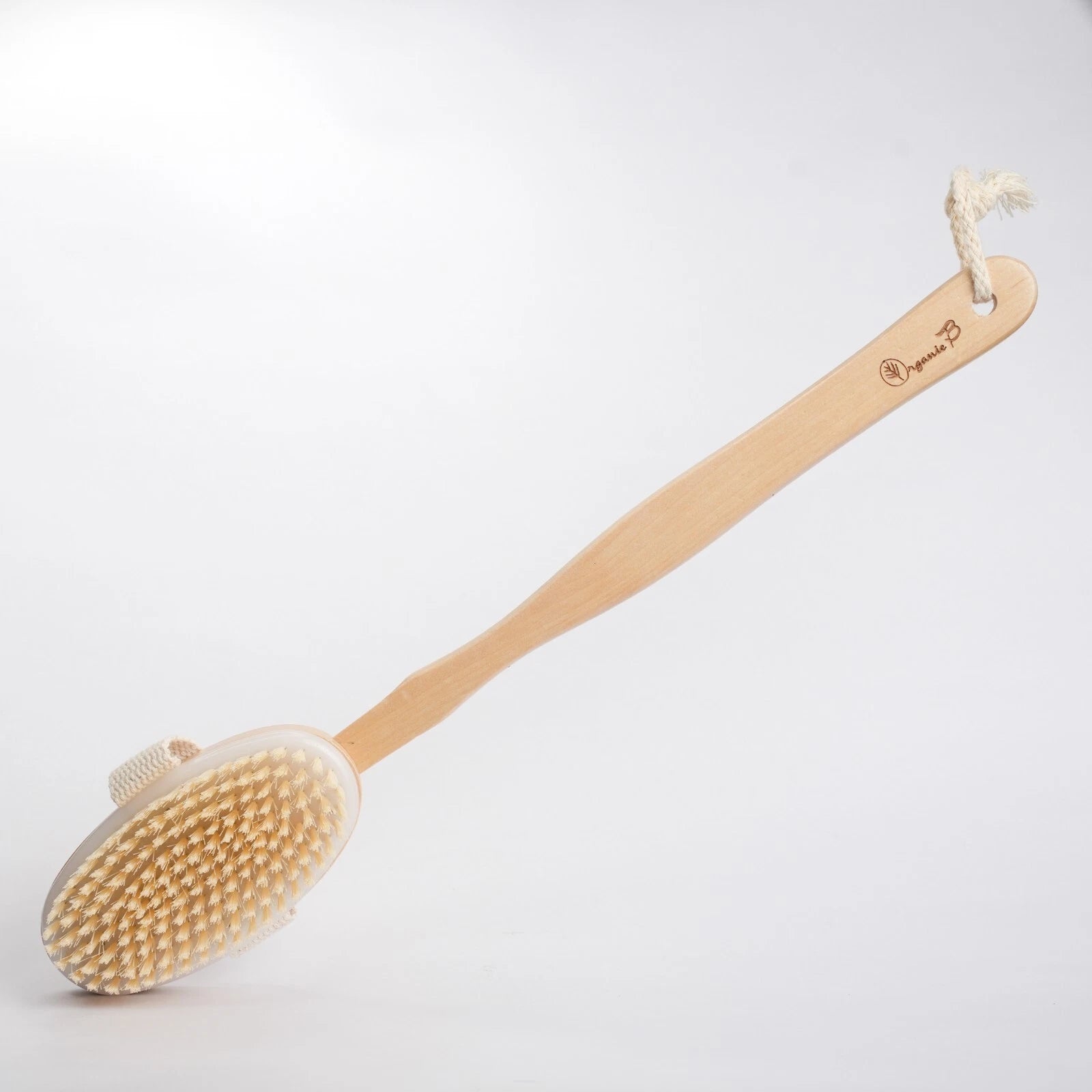 Organic B Bath Brush | 14-inch Brush with Removable Wood Handle