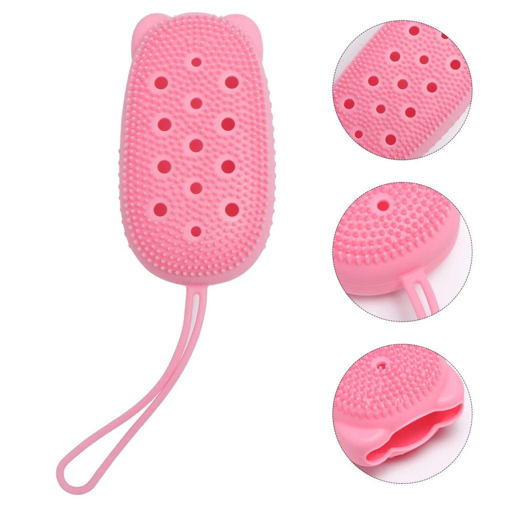 Automatically Soak Bath Scrub Silicone Bath Brush Soap Storage Bath Tool