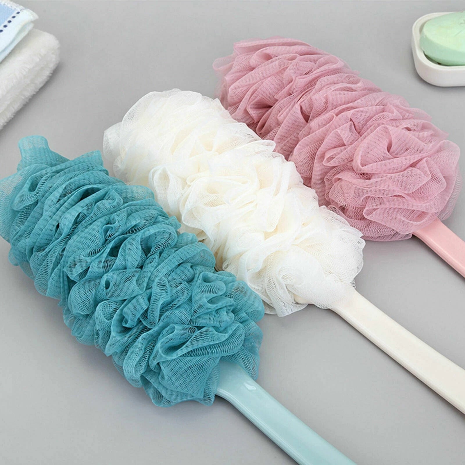 Bath Brush Loofah Shower Sponge Long Handle Back Scrubber Body Exfoliating USA