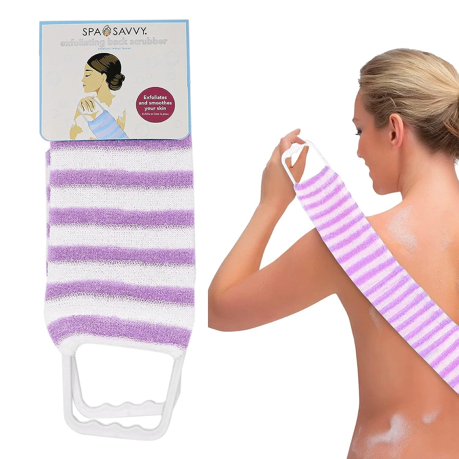 Shower Back Scrub Cloth Bath Towel Body Brush Strip Scrubber Skin Exfoliating US