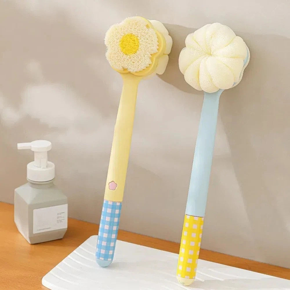 Dual-Sided Dopamine Flower Bath Brush Flower Design Back Scrubber  Spa