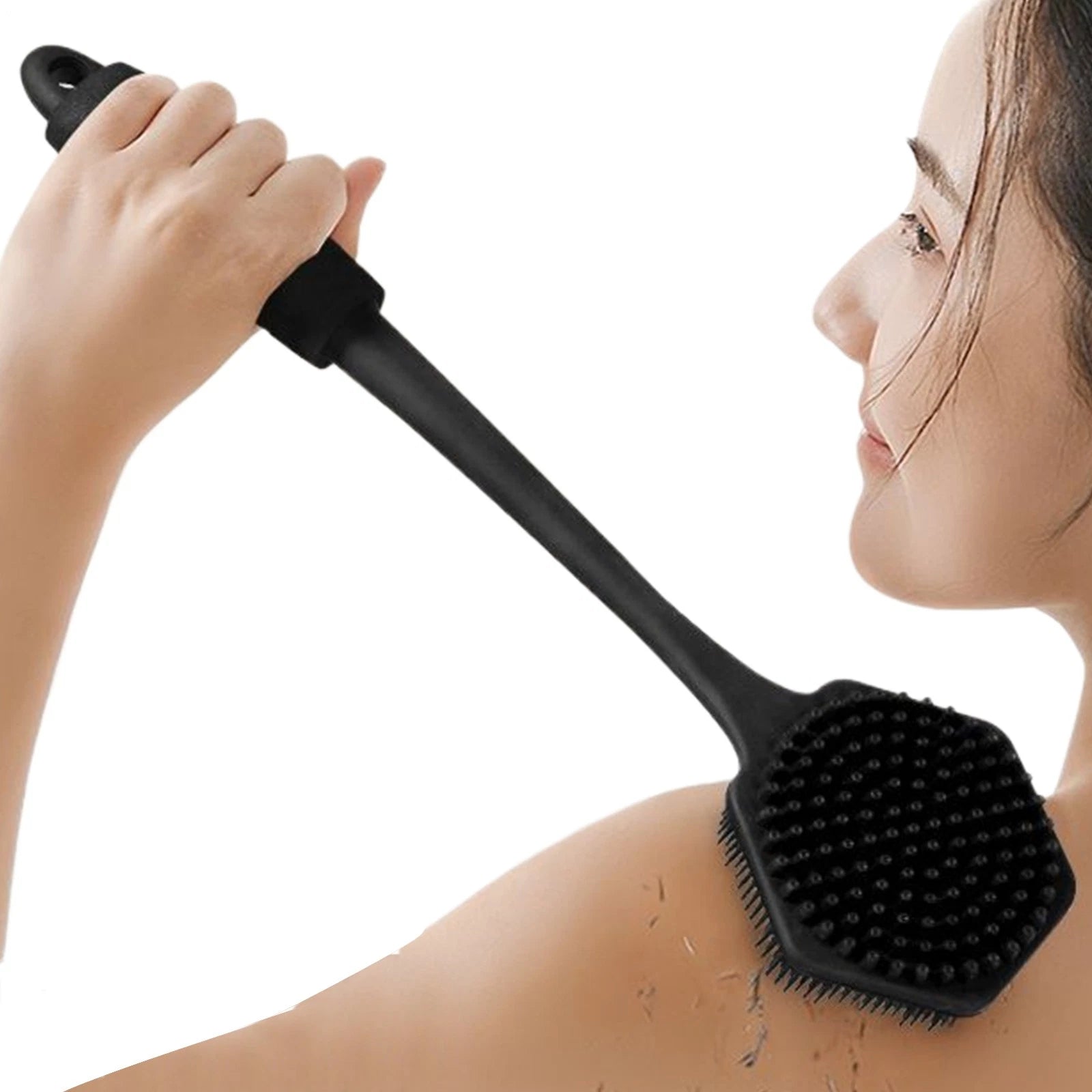 Back Scrubber for Shower Soft Silicone Bath Body Brush with Long Handle