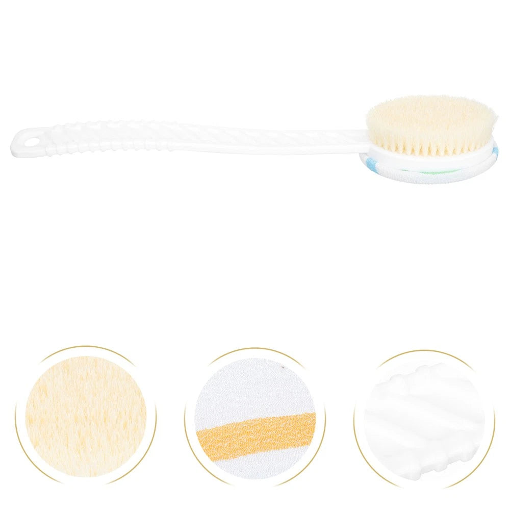 Double-head Shower Brush Man Long Handle Bath Back Cleaning Washing