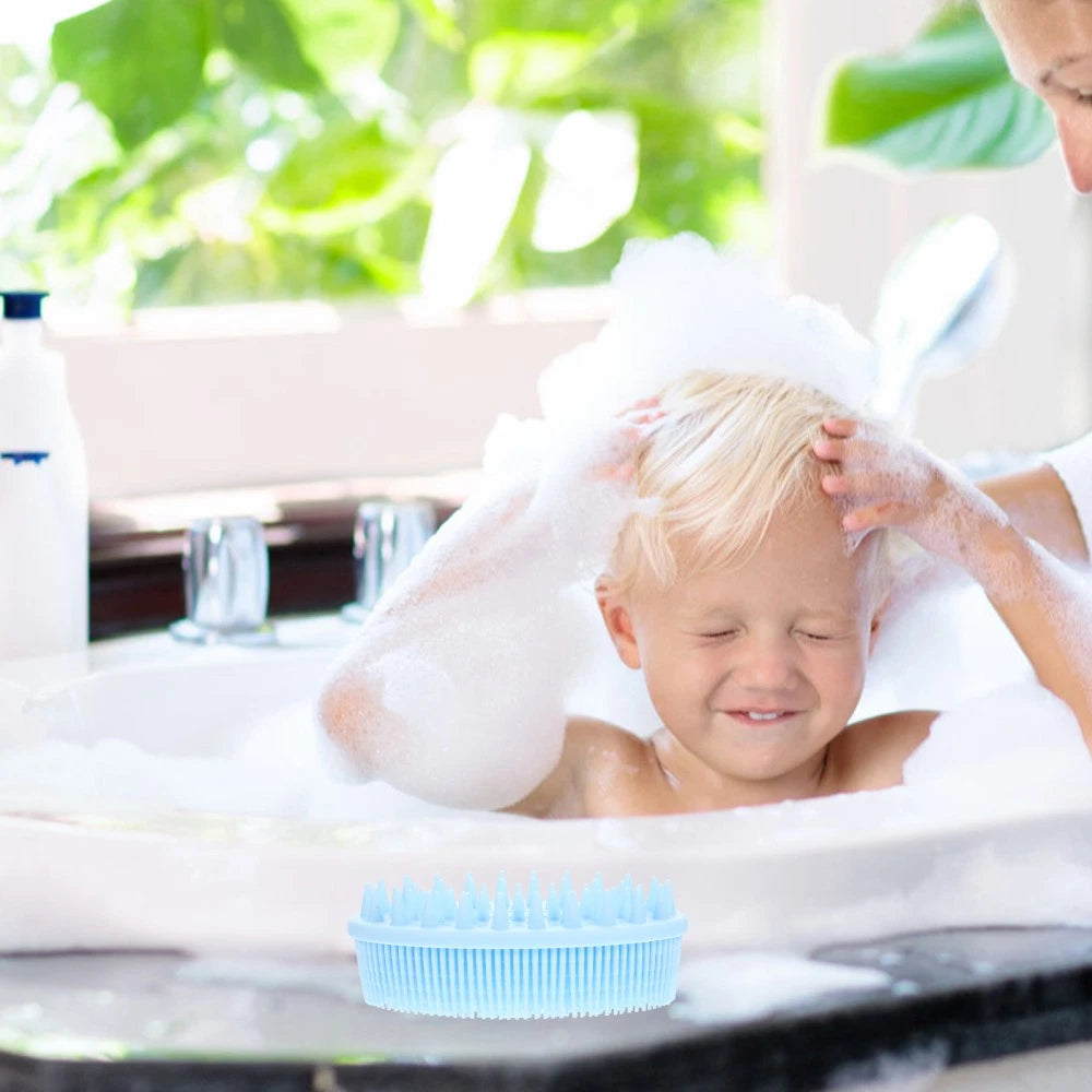 2 Pcs Bath Brush Baby Man Shower Scrubber Removable Silicone Body
