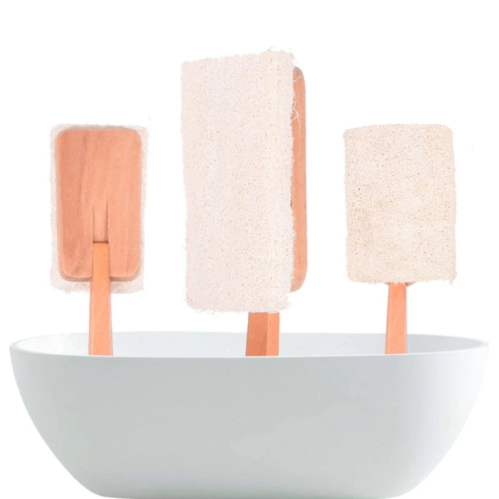 1pc Loofah Bath Brush Long Handle Shower Scrubber Detachable Exfoliating Brush