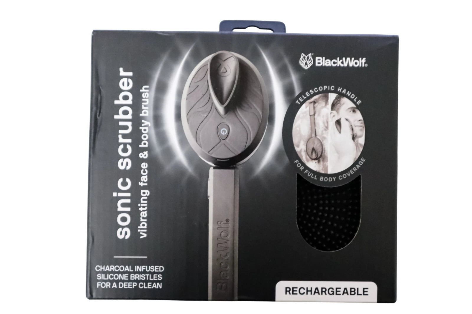 BlackWolf Sonic Scrubber Vibrating Face & Body Brush | Rechargeable | New