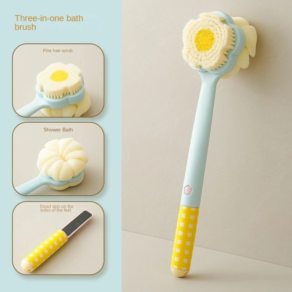 Dual-Sided Dopamine Flower Bath Brush Flower Design Back Scrubber  Spa
