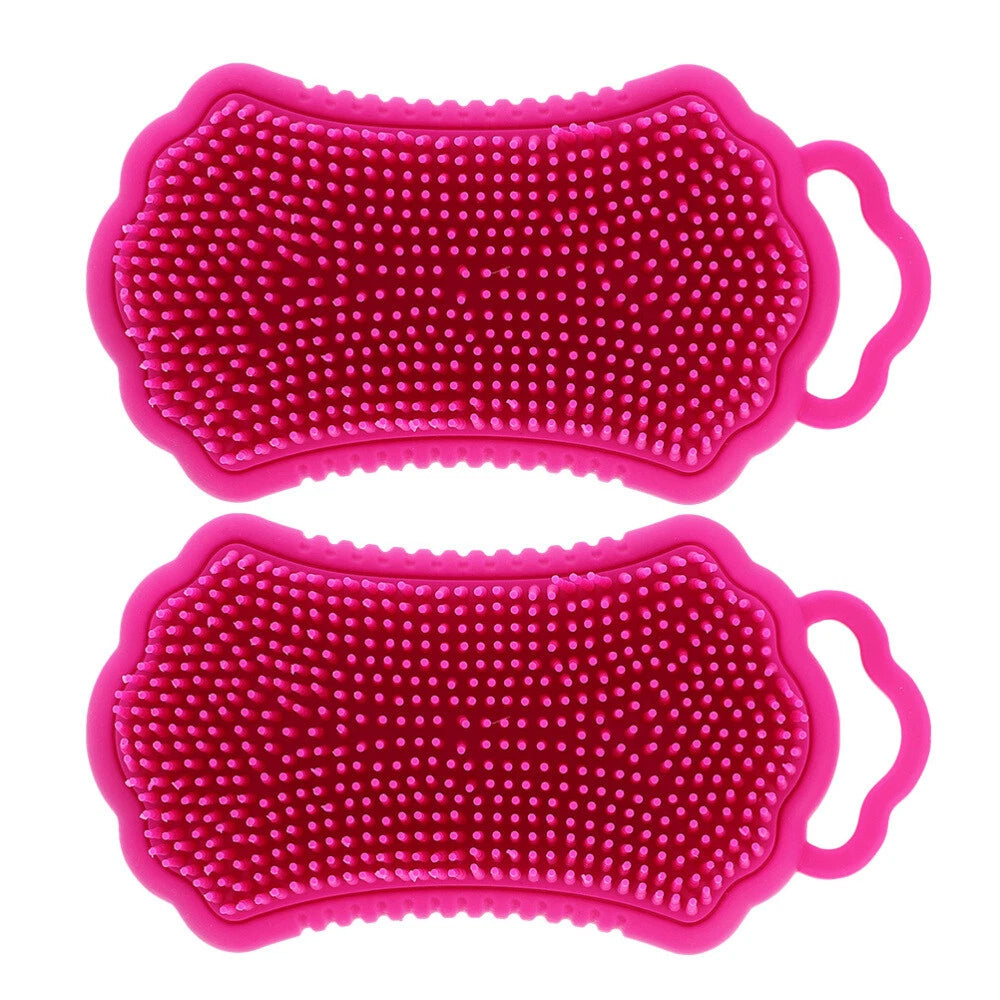 2 Pcs Shampoo Comb Silicone Bathing Brush Scrubber Hair for Washing