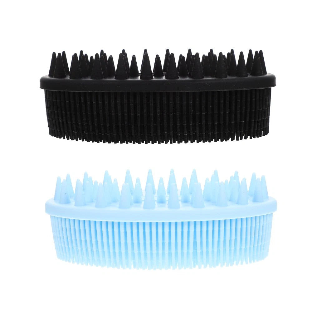 2 Pcs Bath Brush Baby Man Shower Scrubber Removable Silicone Body