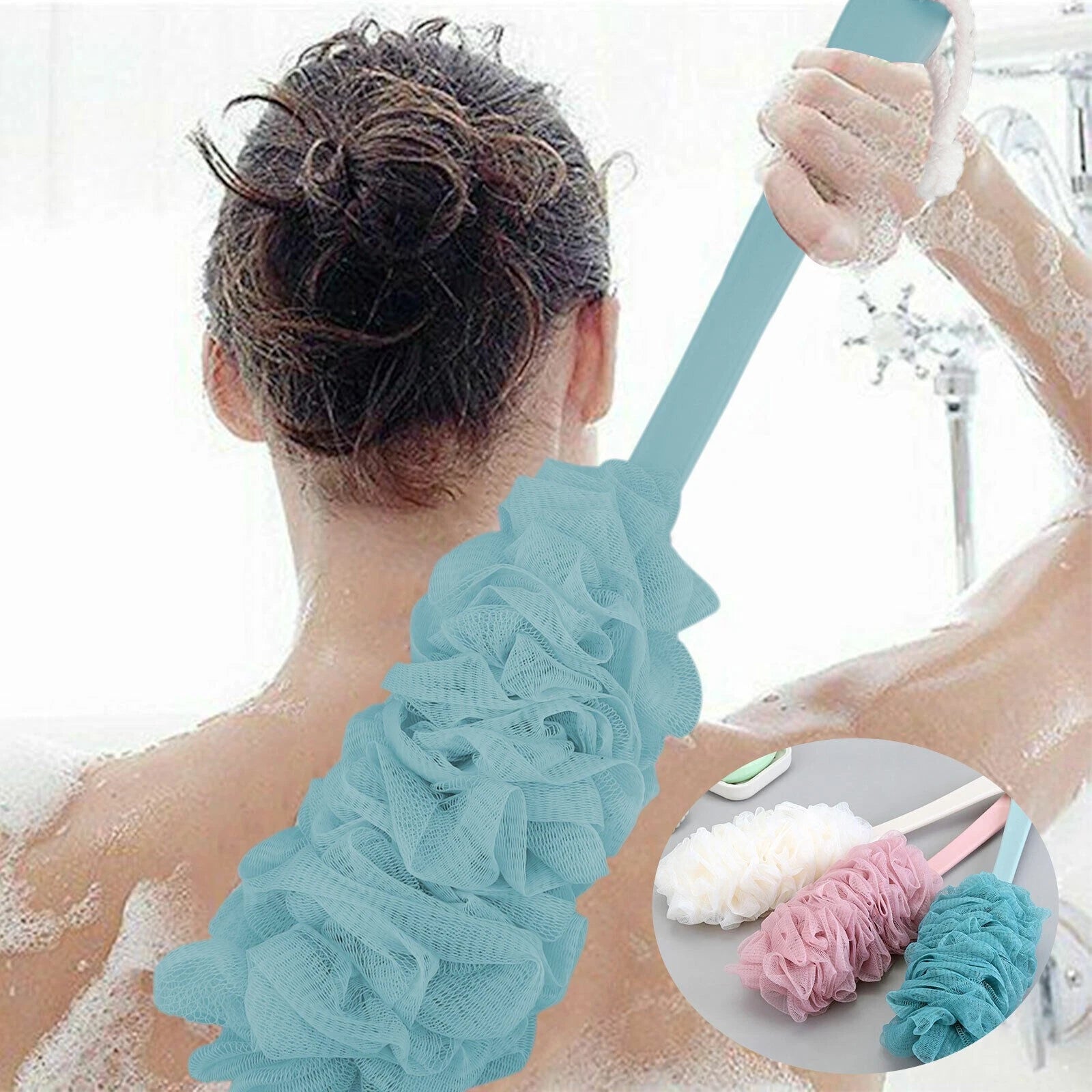 Bath Brush Loofah Shower Sponge Long Handle Back Scrubber Body Exfoliating USA