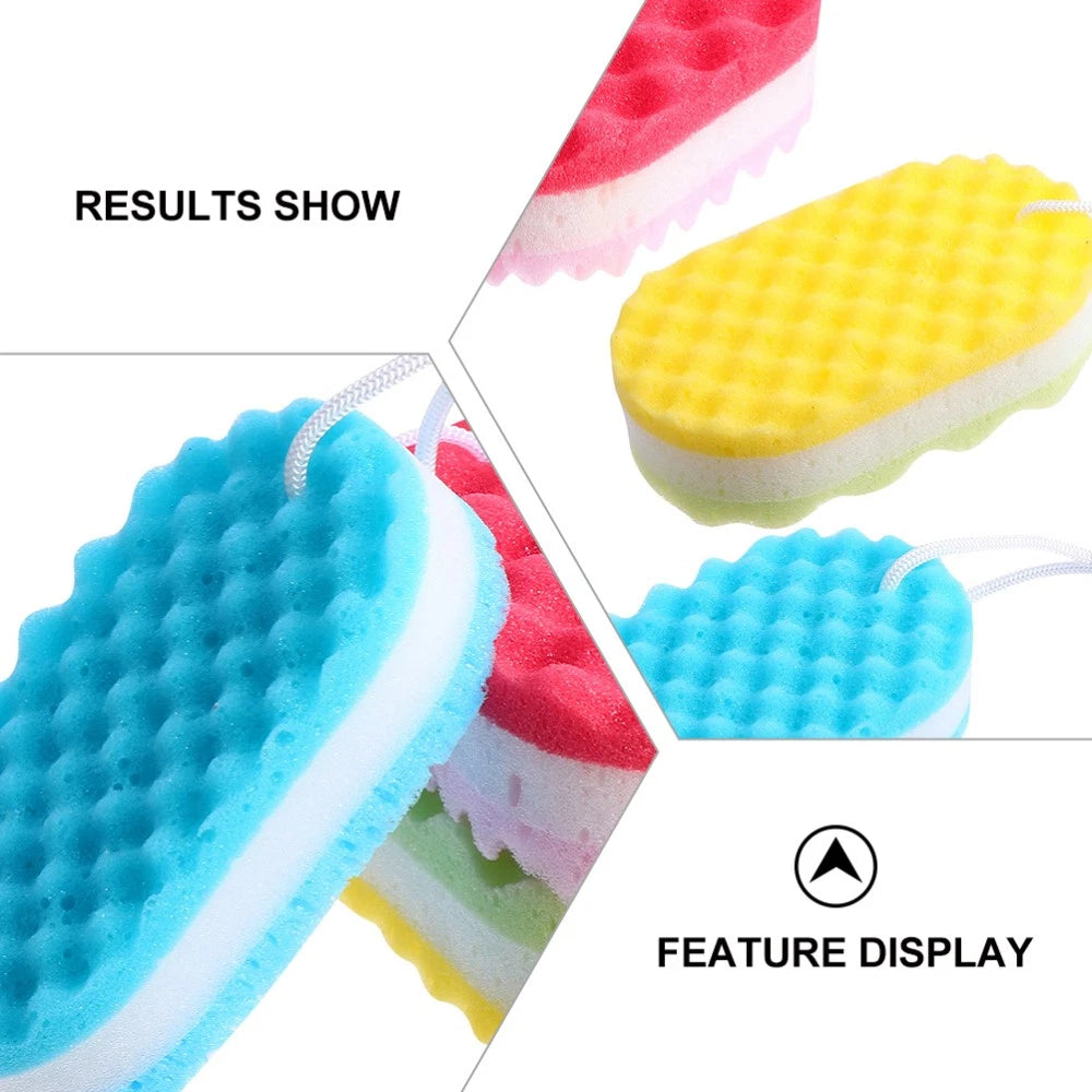6Pcs Bath Sponge Shower Bathing Brush Body Cleaning Scrubber for Kids Adults