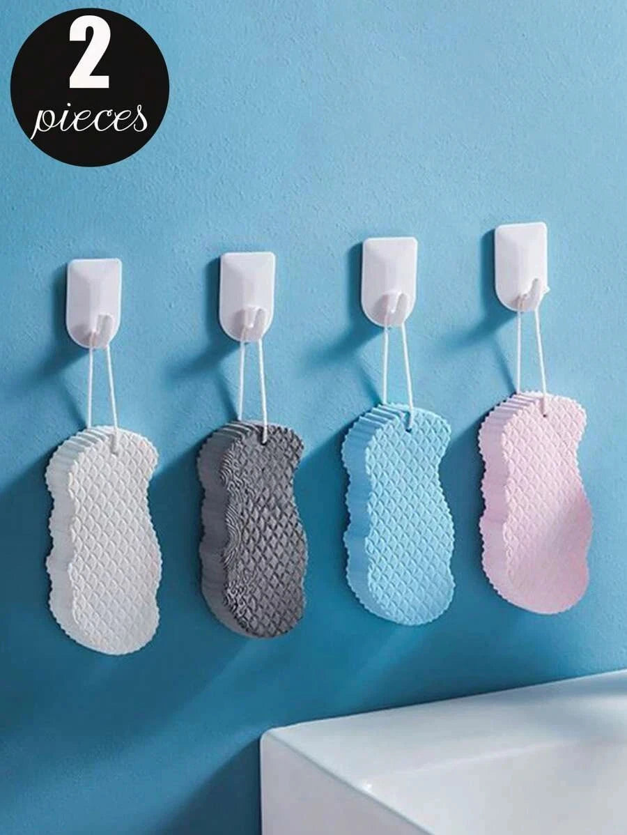 1-2 Exfoliating Body Sponge Bath Shower Scrubber Brush Wash Pad Dry Skin Remover