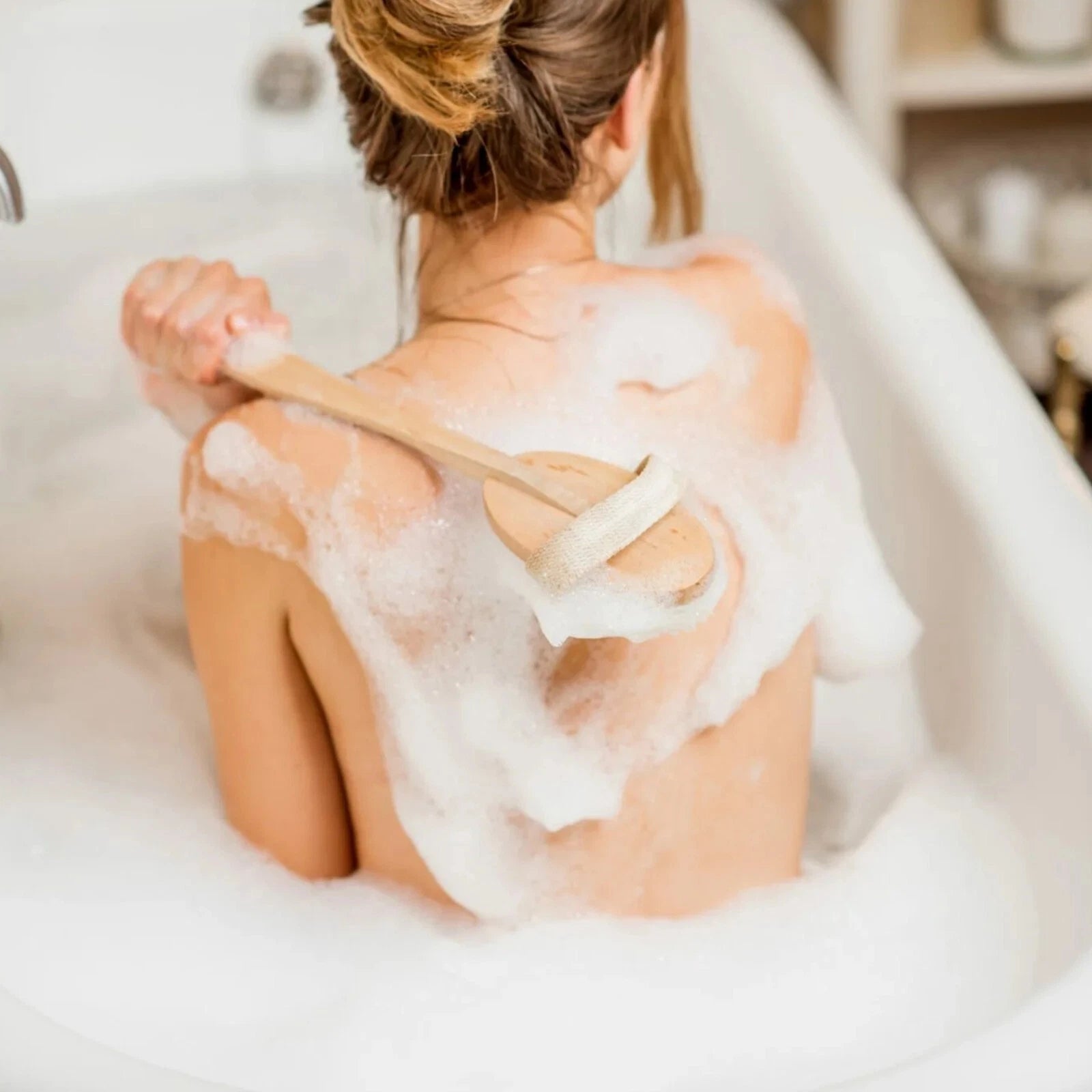 Premium Dry Skin Brush - Natural Bristle Wooden Scrubber for Spa & Shower Use US