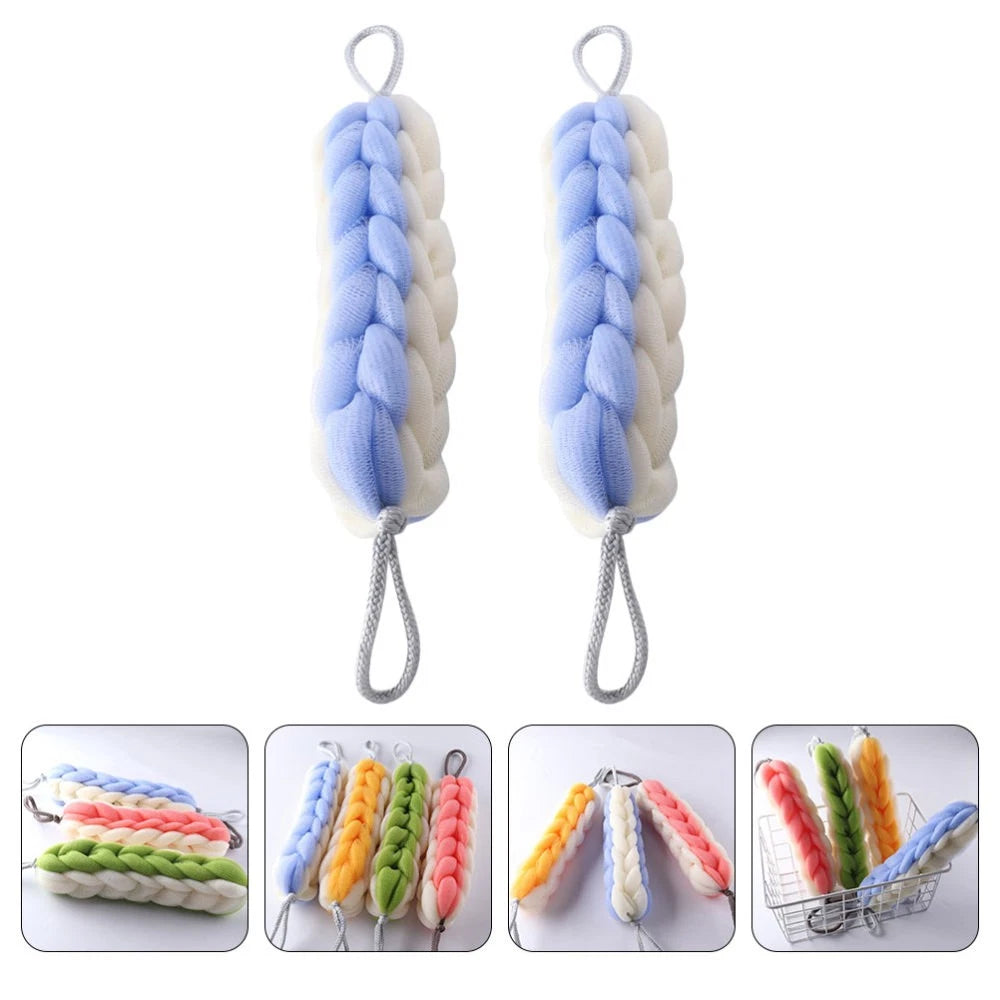 2 Pcs Bath Bar Man Miss Wall Mounted Exfoliating Brush Body Scrubber