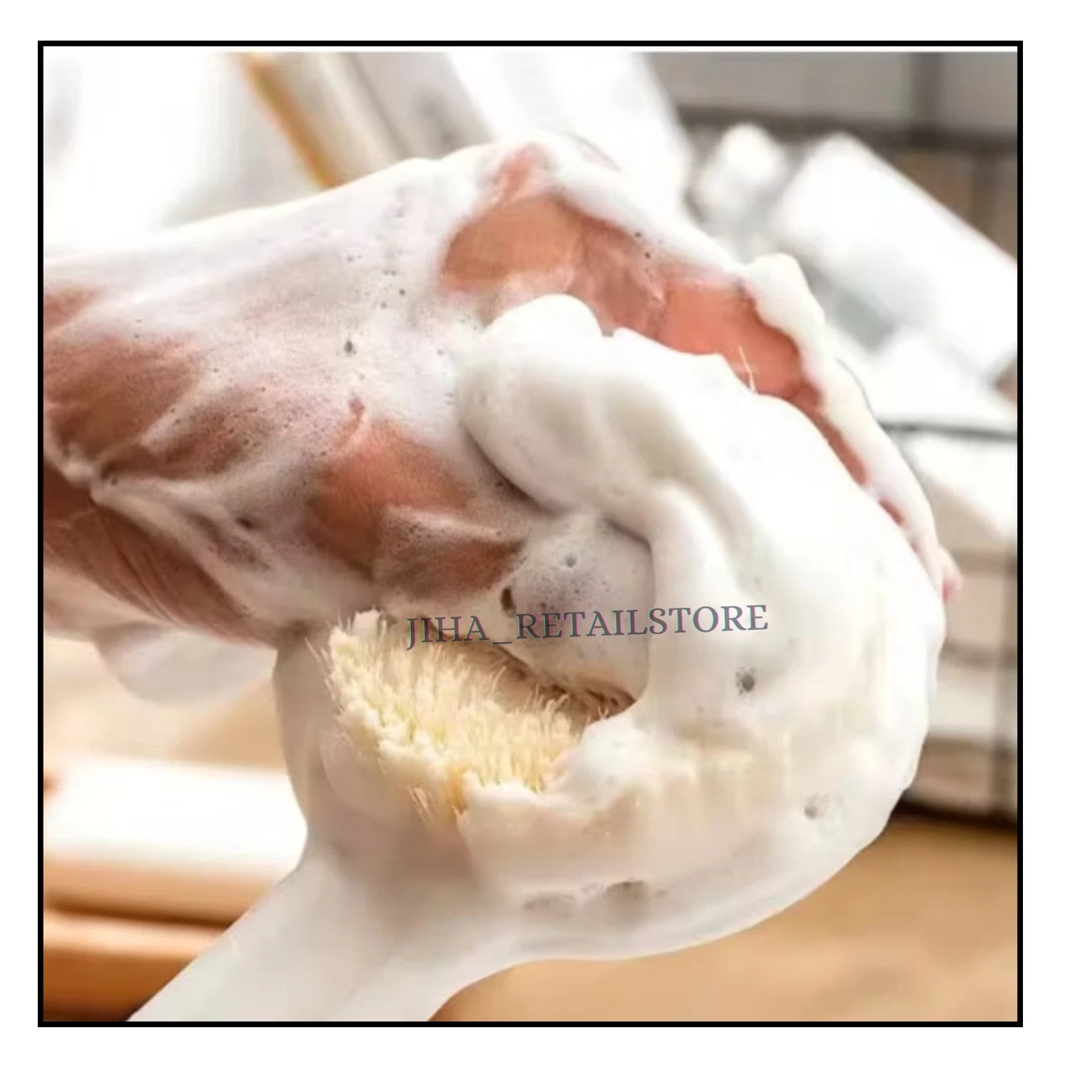 14” Long Handle Bath Body Brush Soft Bristles Exfoliating Back Shower Scrubber