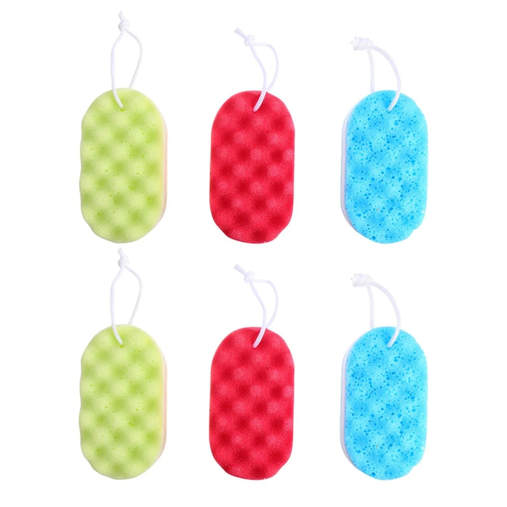 6Pcs Bath Sponge Shower Bathing Brush Body Cleaning Scrubber for Kids Adults