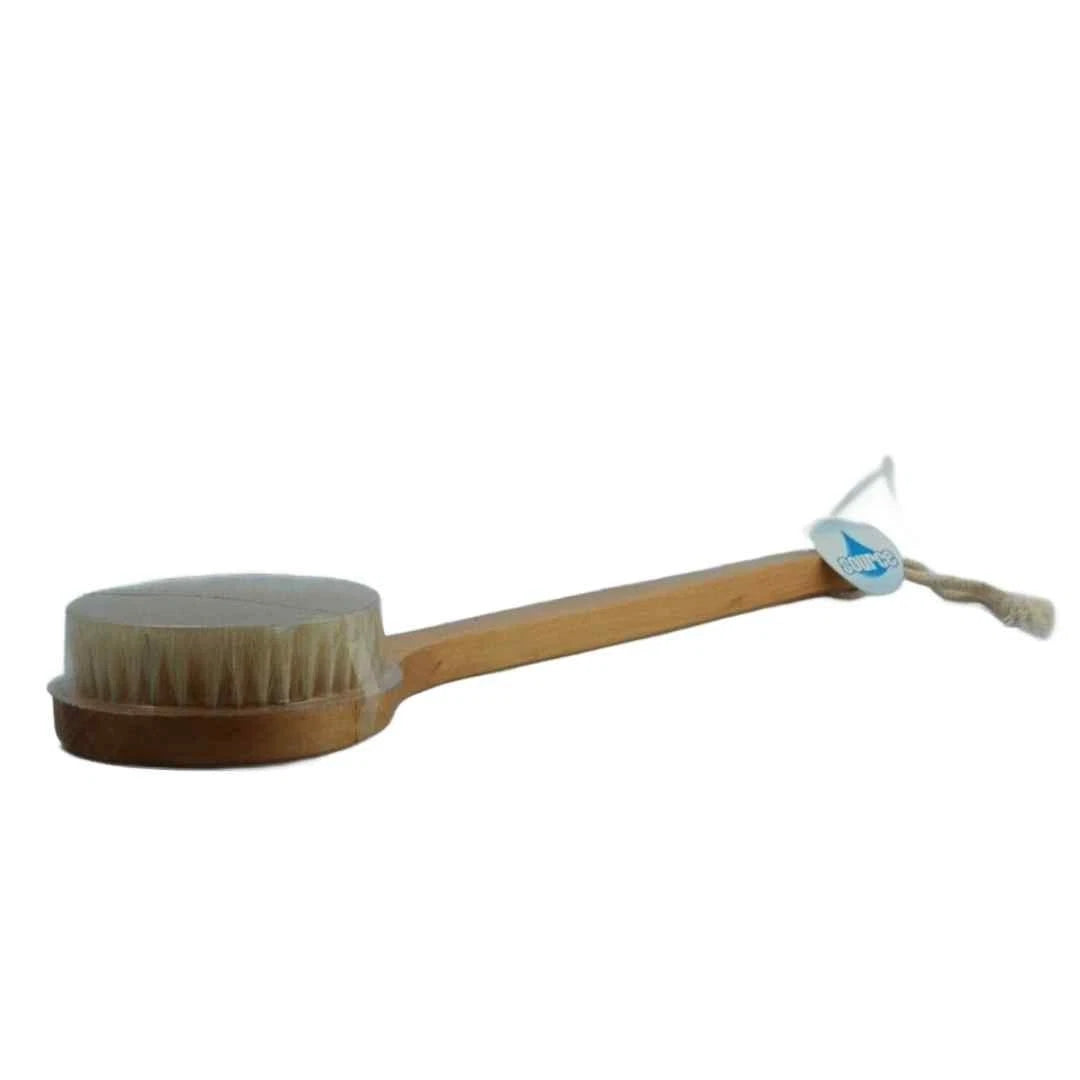 Long Handle Bath Shower Brush Natural Bristle Back Scrubber for Hard-to-Reach