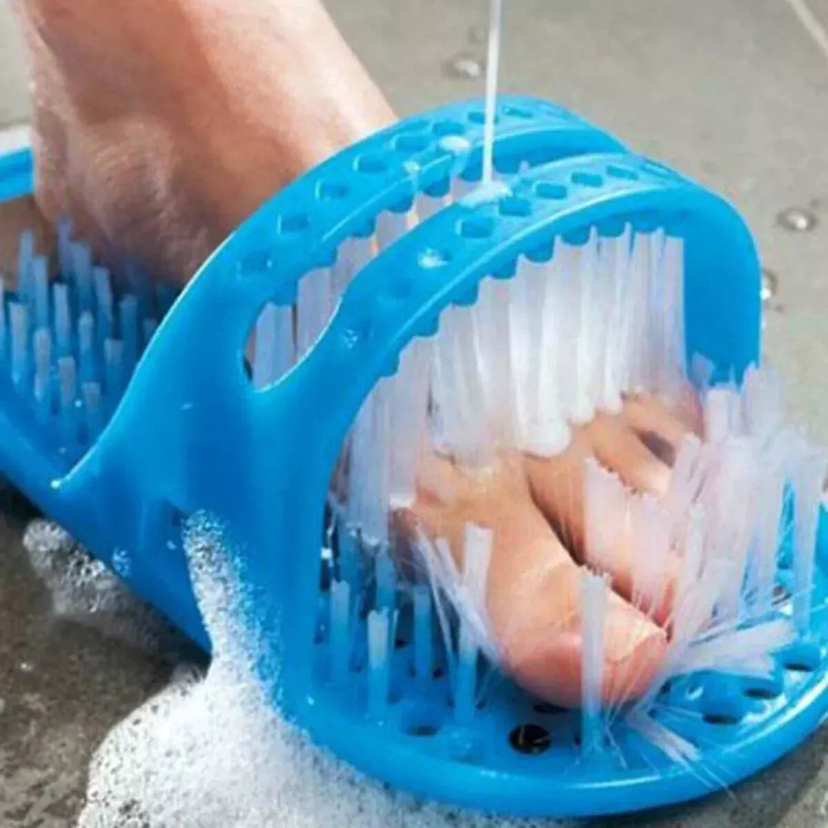 2 in 1 Foot Scrubber Brush Slipper Bath Shower Spa Easy Clean UK Seller