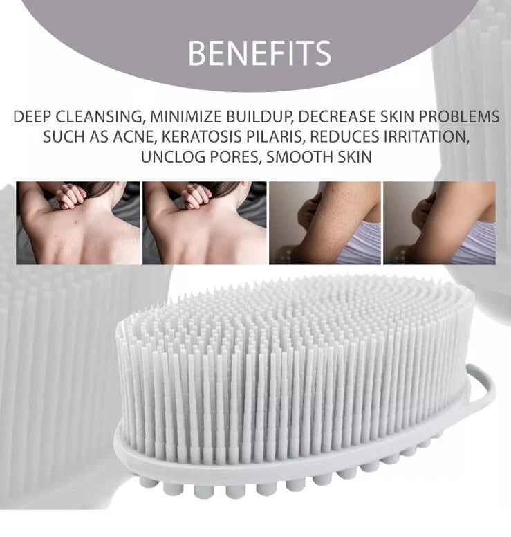 Exfoliating Silicone Body Scrubber, Light Gray. Avilana, NIB