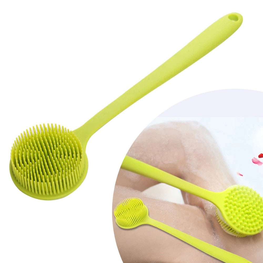 Bath Brush Man Body Scrubber Exfoliator Silicone Shower Long Handle