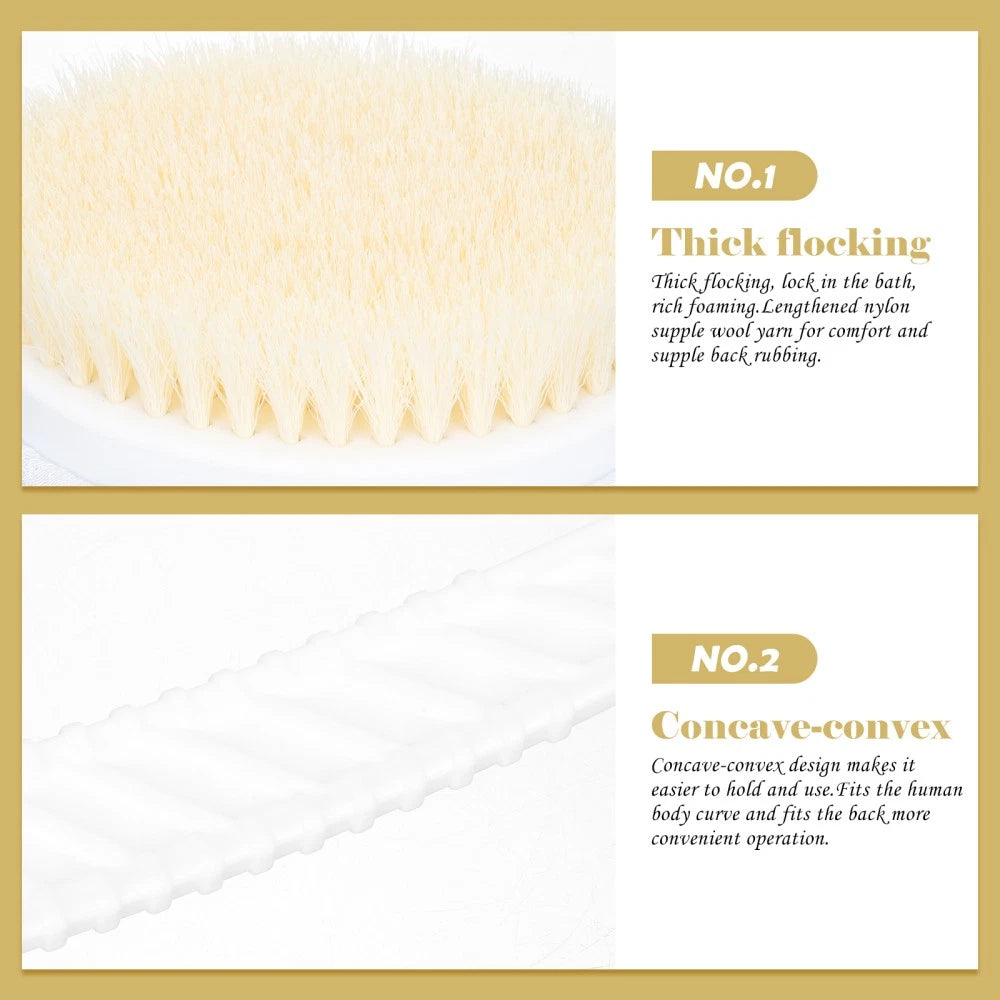 Double-head Shower Brush Man Long Handle Bath Back Cleaning Washing