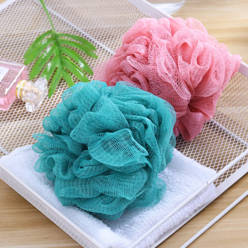 FRCOLOR 5pcs Bath Shower Balls Pouf Loofah Full Lather Exfoliating Mesh Brush