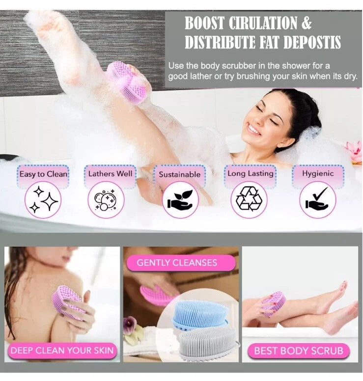 Exfoliating Silicone Body Scrubber, Light Gray. Avilana, NIB