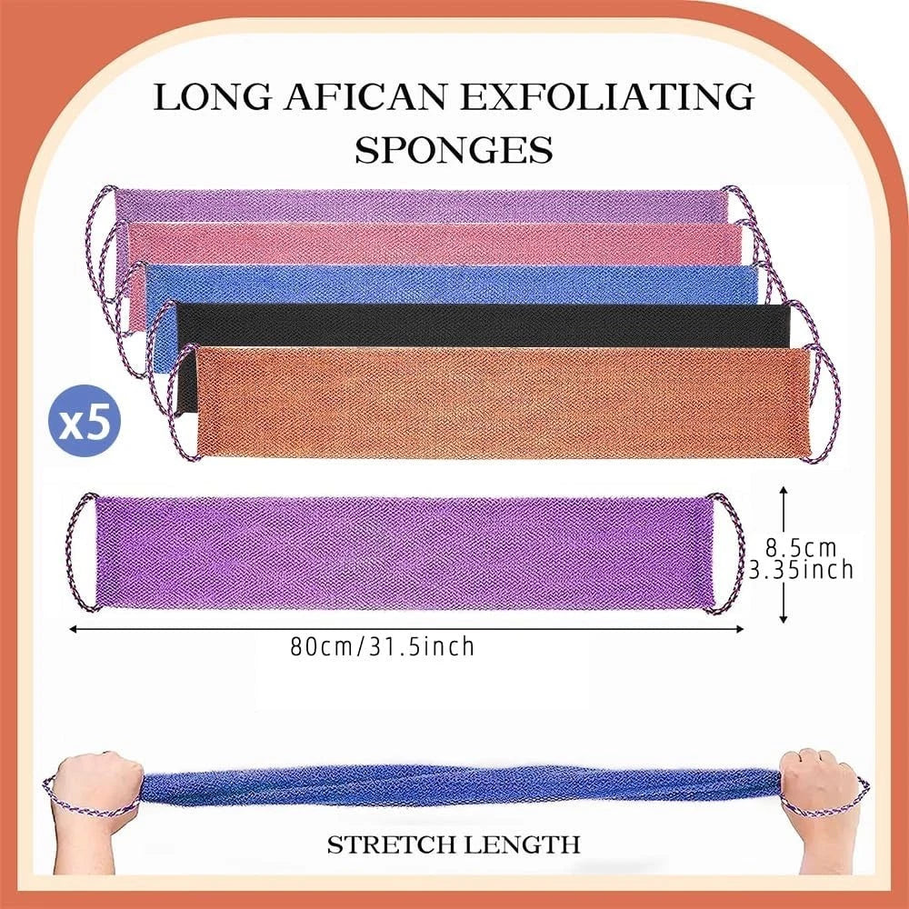5 Pieces African Net Sponge with Handles