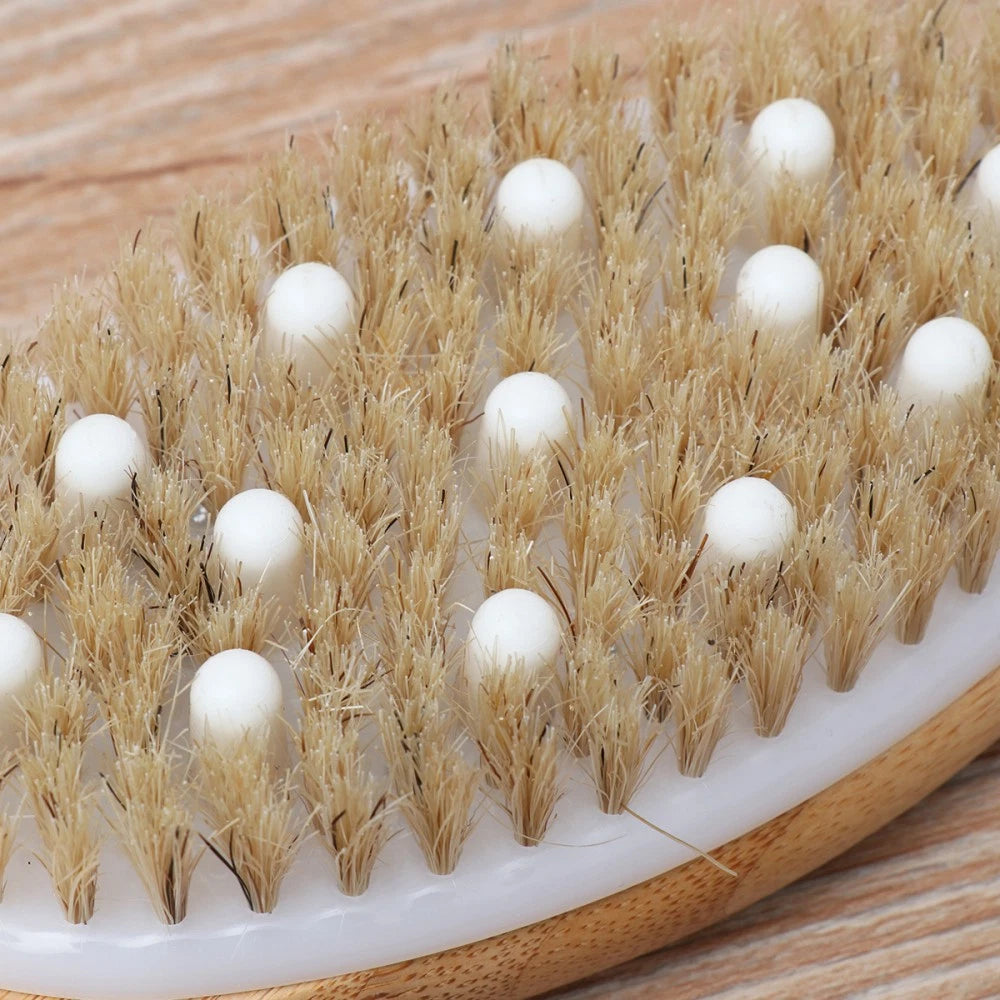 Long Bathing Shower Brush with Handle Portable Body Exfoliating Shower Beads