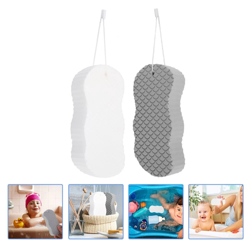 2 Pcs Baby Bath Sponge Shower Puff Sponges for Kids Toddler Brush