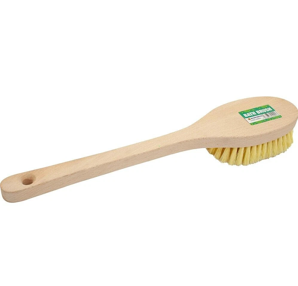Long Handle Natural Wooden Bristle Shower Bath Body Brush loofah Back Scrubber