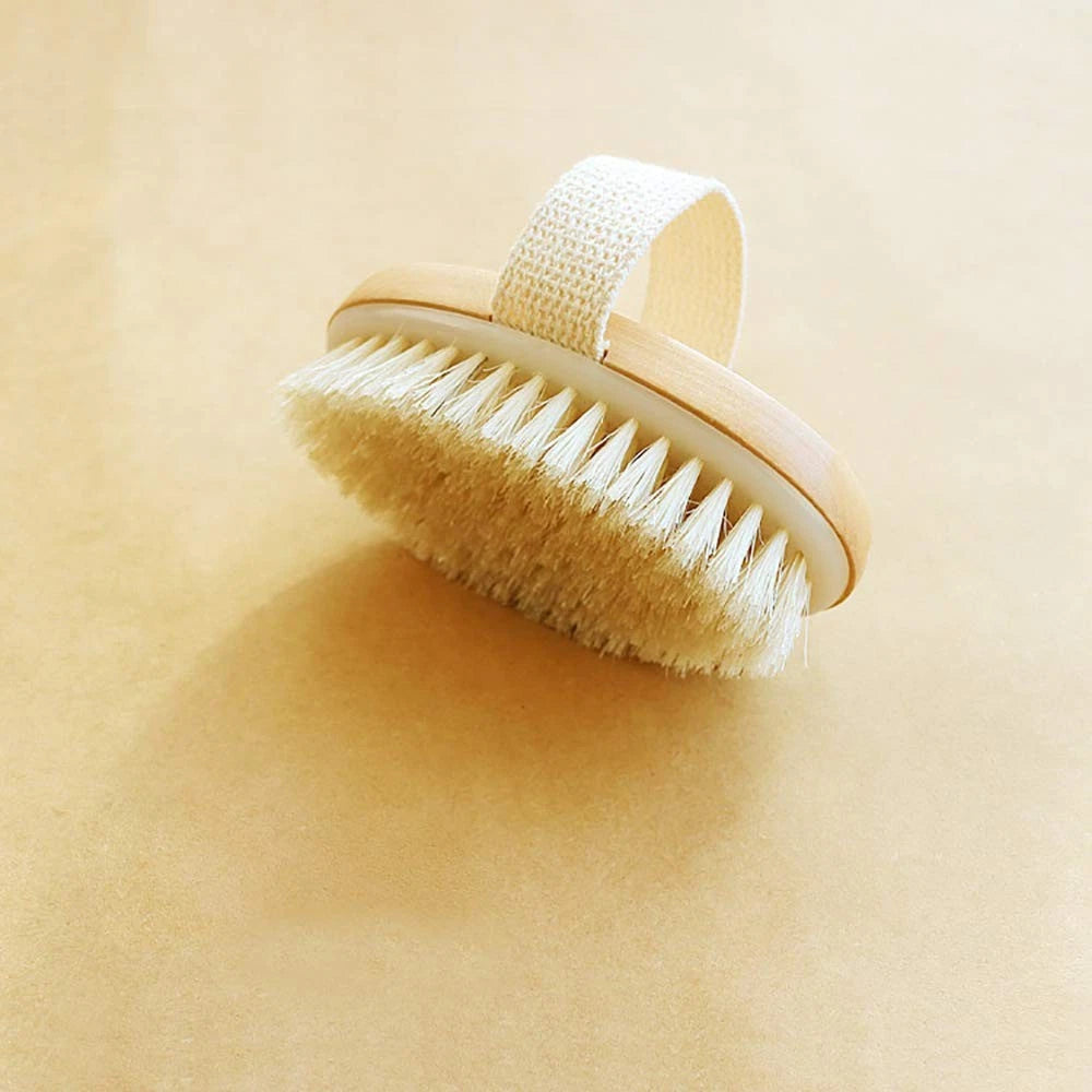 Dry Brushing Body Brush Exfoliating Brush Natural Bristle Bath Brush for