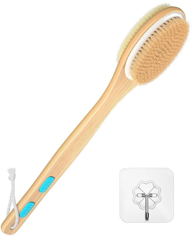 Back Scrubber for Shower, Long Handle Dual-Sided Shower Brush with Soft