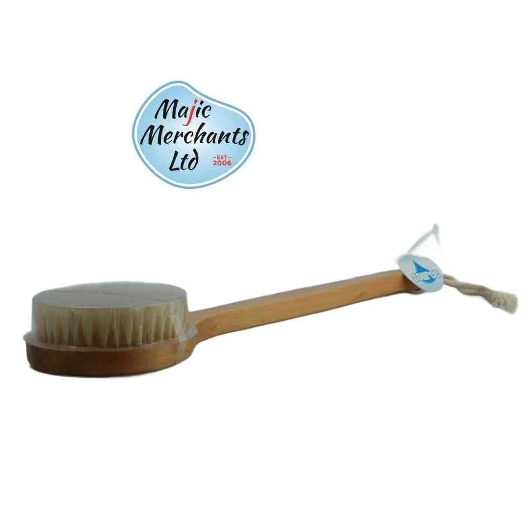Long Handle Bath Shower Brush Natural Bristle Back Scrubber for Hard-to-Reach
