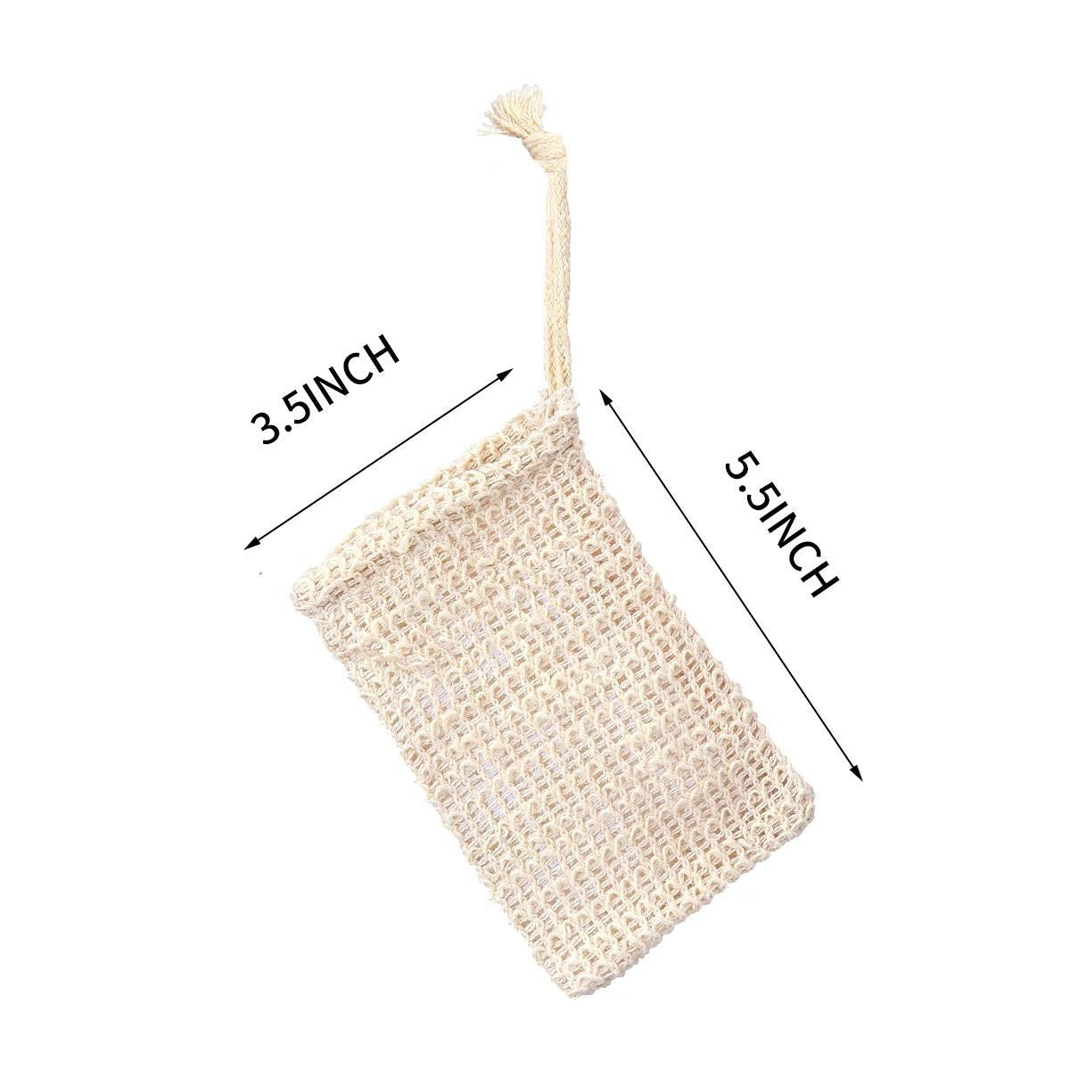 10/20x Natural Sisal Soap Bag Soap Saver Net Mesh Exfoliator Foaming Pouch Soft