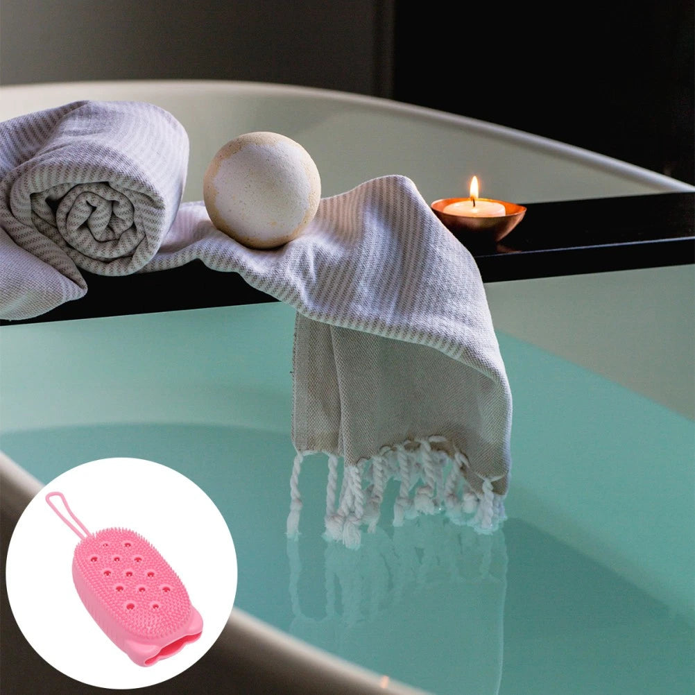 Automatically Soak Bath Scrub Silicone Bath Brush Soap Storage Bath Tool