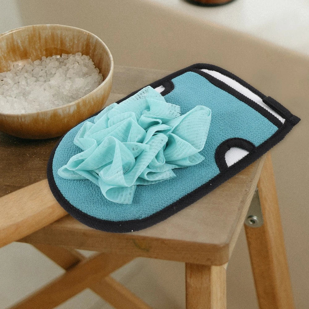 3pcs Shower Bath Gloves Brush Exfoliating Back Skin Scrubber Gloves Bath Ball