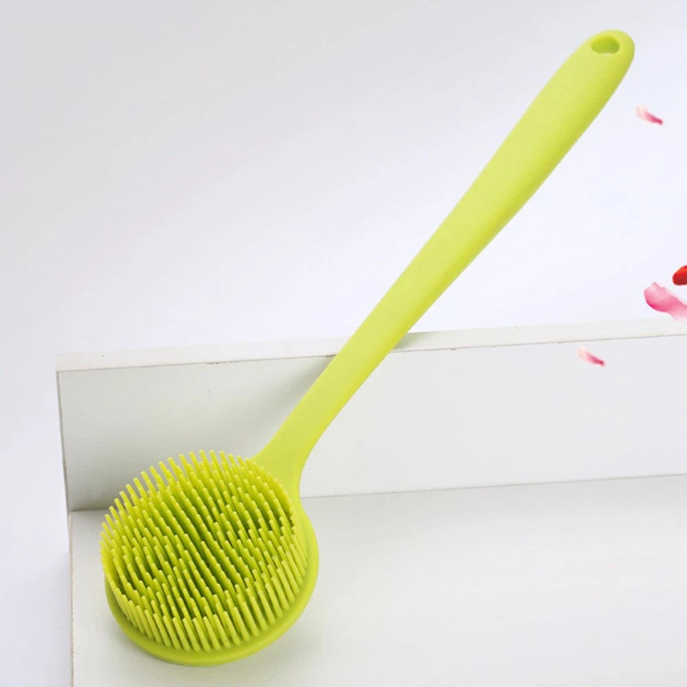 Bath Brush Man Body Scrubber Exfoliator Silicone Shower Long Handle