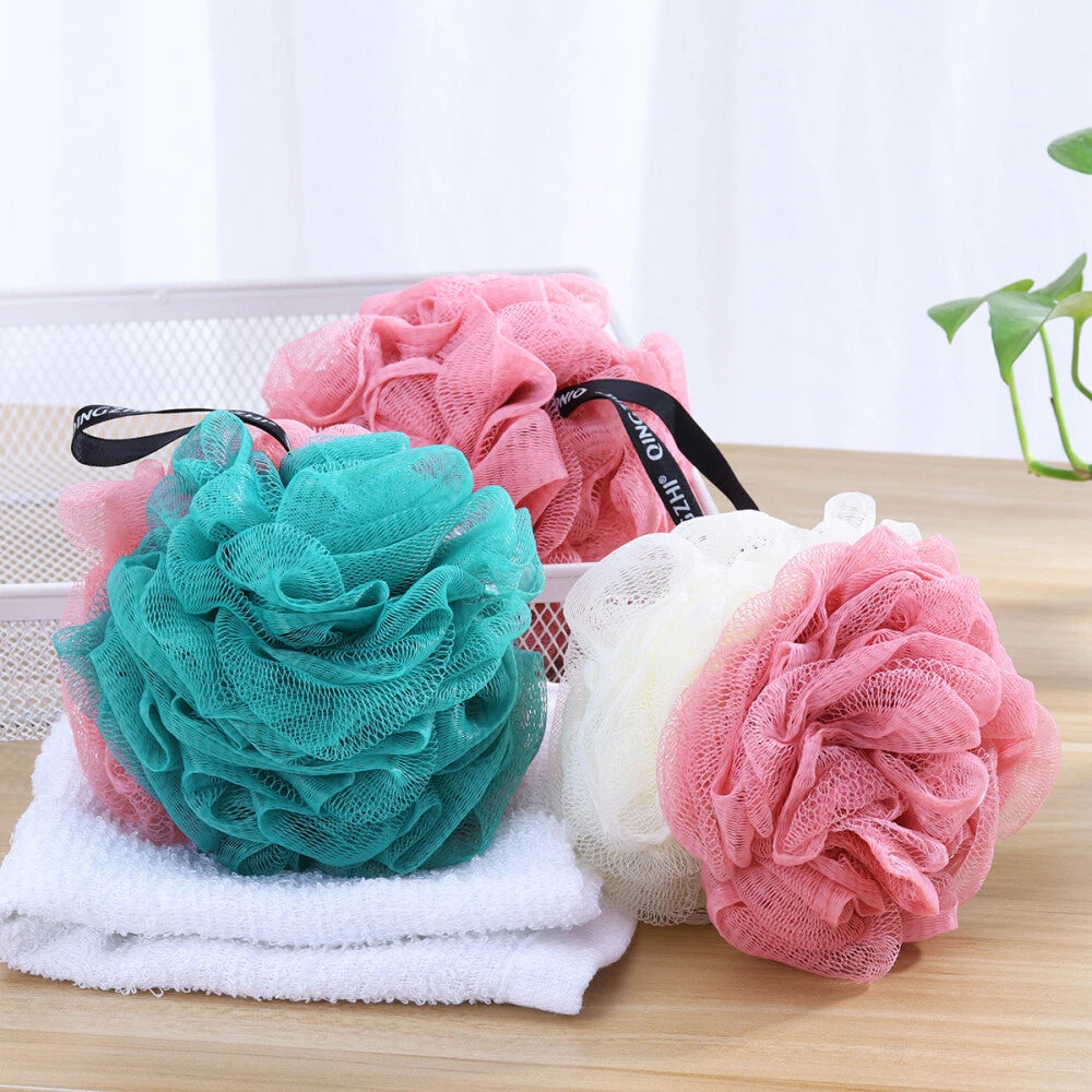 FRCOLOR 5pcs Bath Shower Balls Pouf Loofah Full Lather Exfoliating Mesh Brush