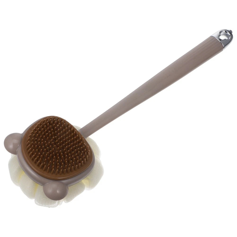 Long Handle Bath Brush Dual Sided Body Scrubber for Gentle Cleaning in Shower