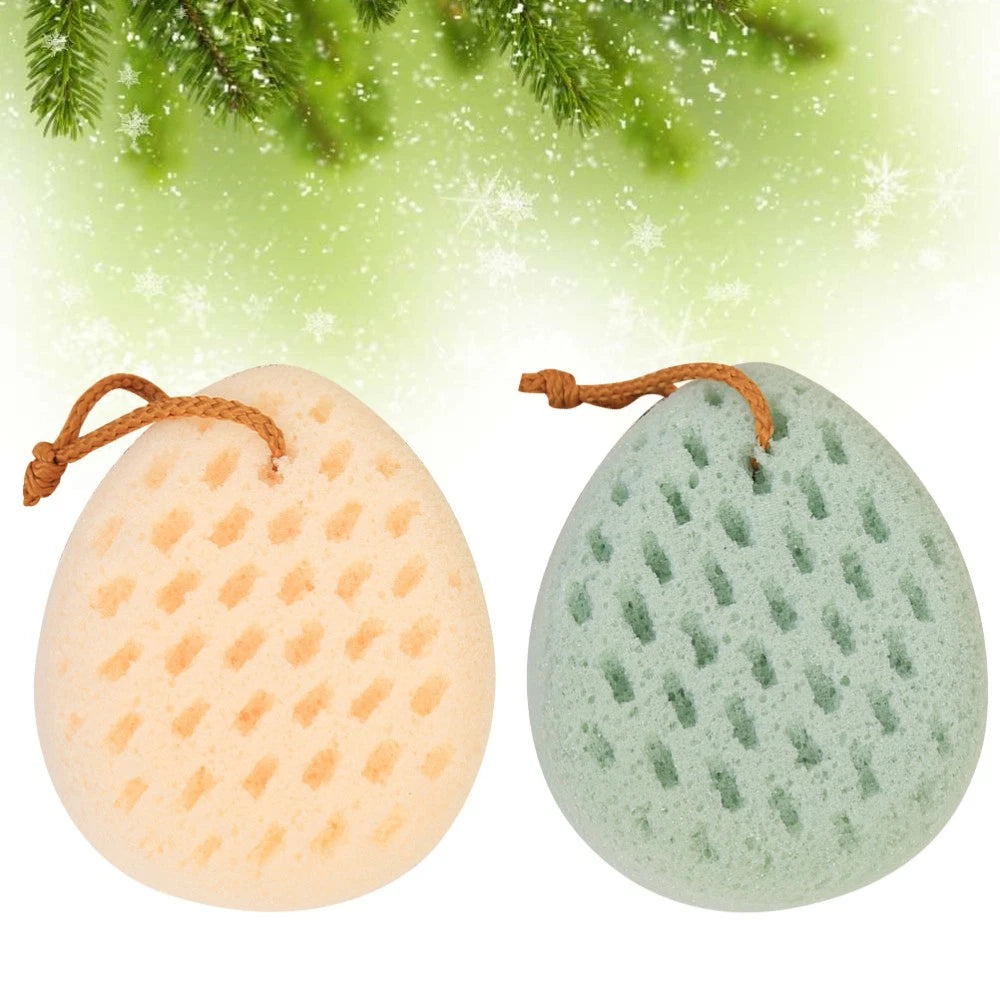 2 Pcs Shower Wipe Soft Bath Sponge Bathtub Scrubber Brush Exfoliating