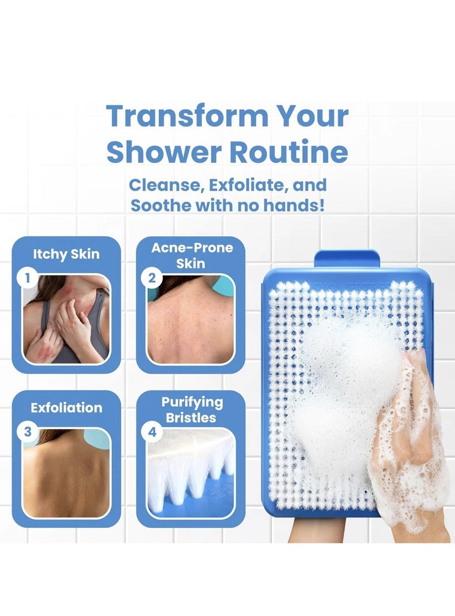 Back Brush Shower Scrubber Body Wall Mounted For - Large Exfoliating Bathing