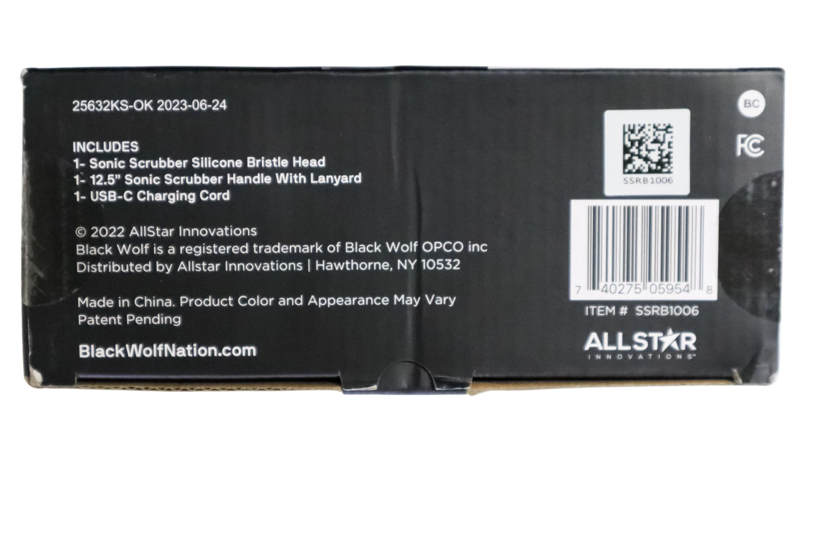 BlackWolf Sonic Scrubber Vibrating Face & Body Brush | Rechargeable | New