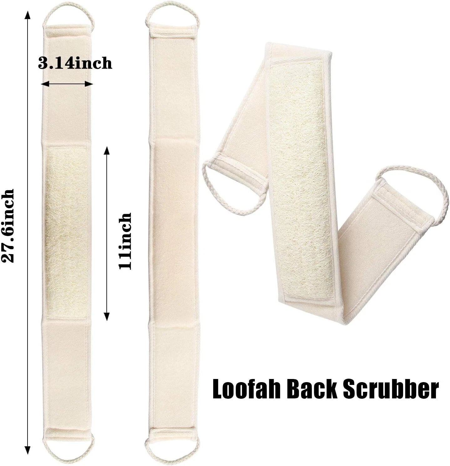 4pcs Natural Loofah Back Sponge Pads Body Scrubber Brush Loofa Bath Shower Spa